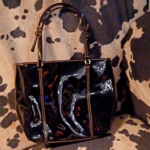 Liz Claiborne patent leather mini purse - black